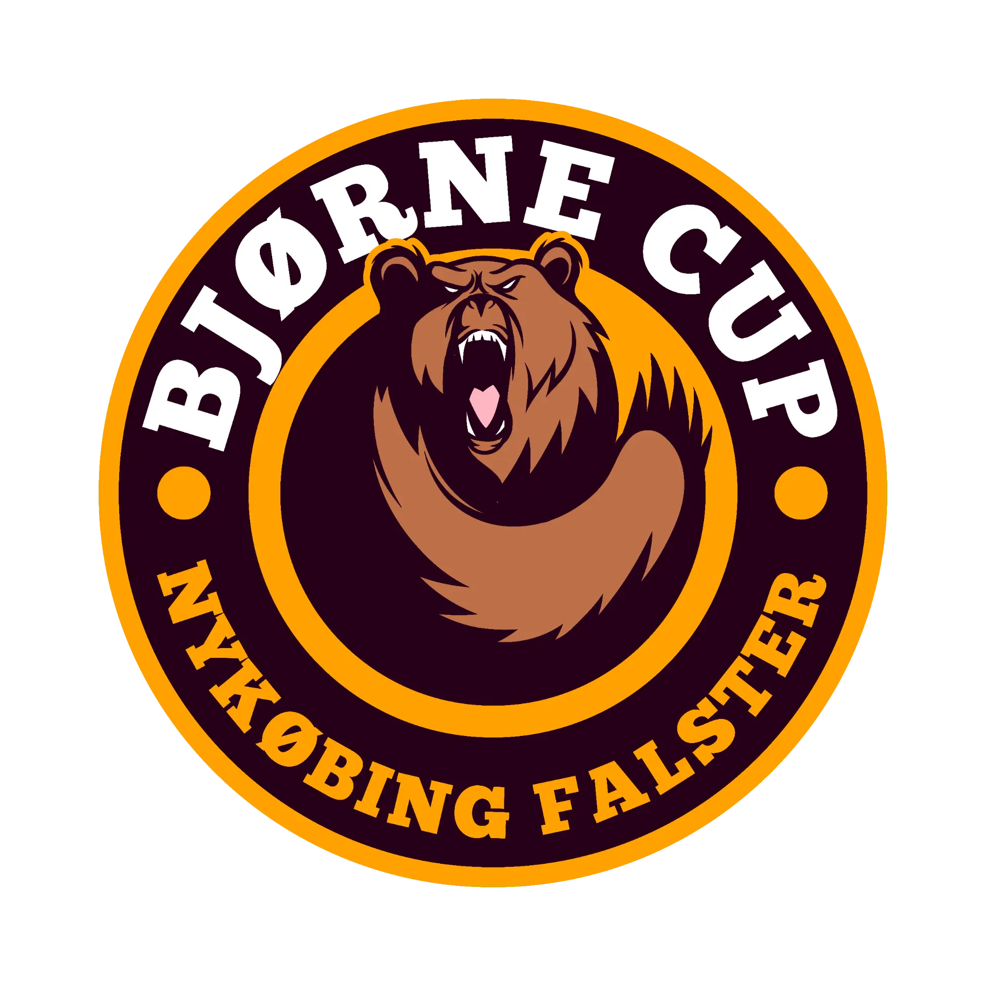 Bjørne Cup logo med bjørn i rund guldbadge
